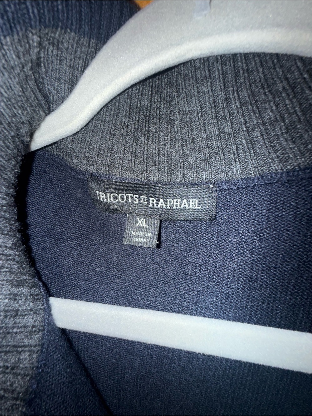 Tricots St. Raphael Men's Navy Crewneck Sweater - XL